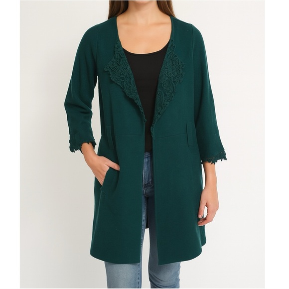 Anthropologie Sleeping On Snow Intelligencer Teal Wool Coat - Picture 1 of 11